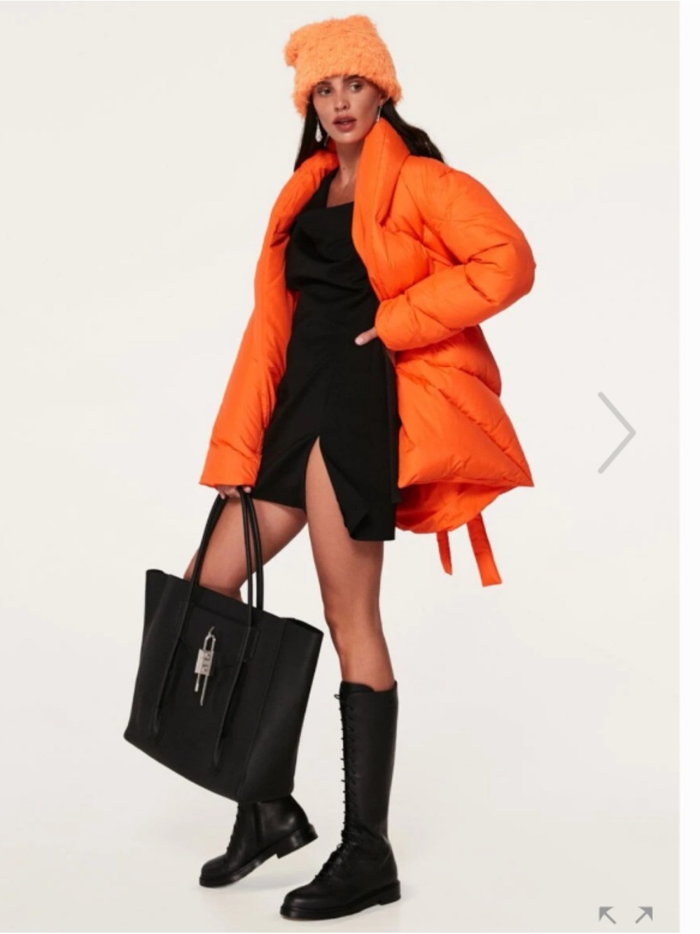 KHRISJOY Wrap Silhouette Down Jacket in Bright Orange ( 01 ) $2,280 US Dollars